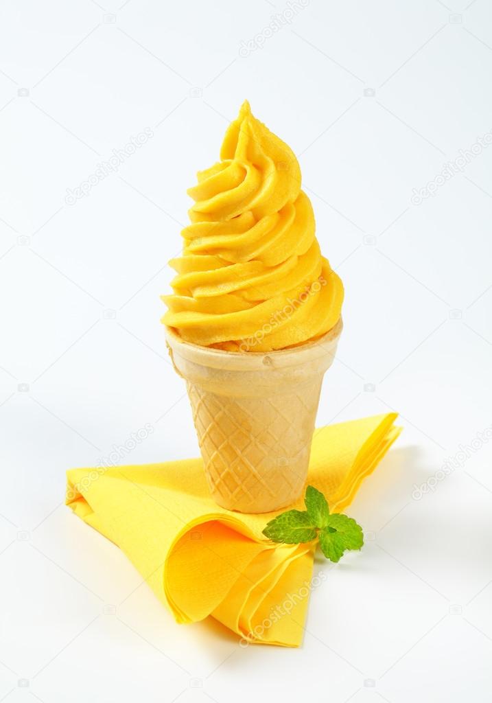 Soft serve ice cream cone