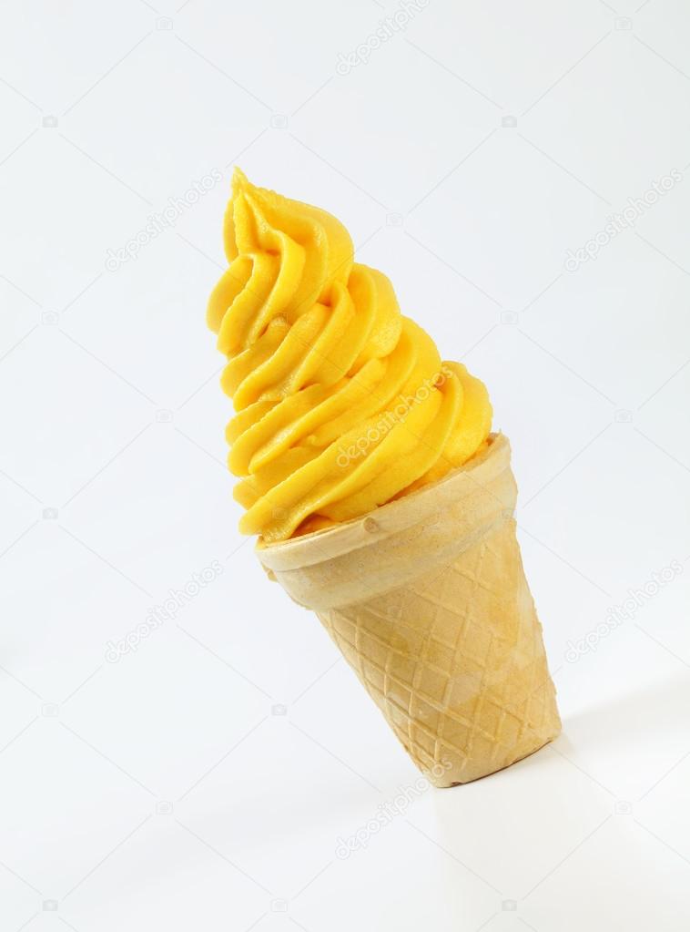 Yellow ice cream cone