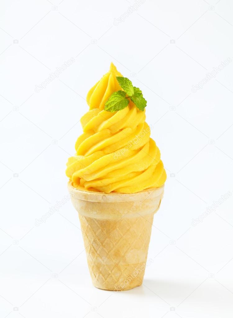 Yellow ice cream cone