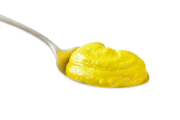 Cucchiaio di mostarda gialla — Foto Stock