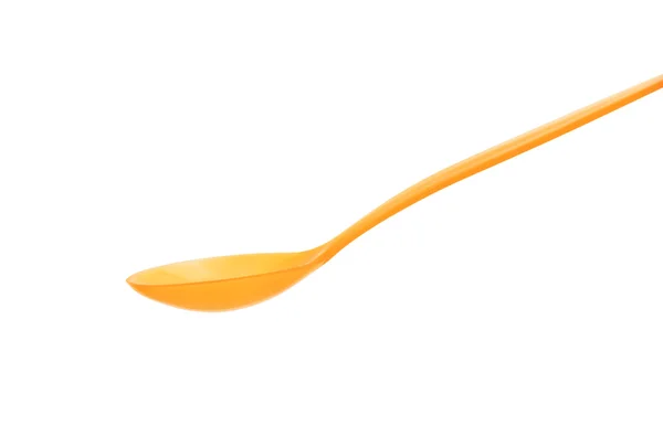 Orange plastic spoon — Stock Photo, Image