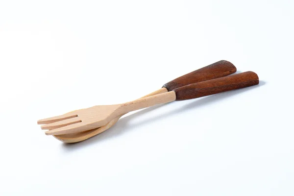 Wooden fork and spoon — Stock Photo, Image