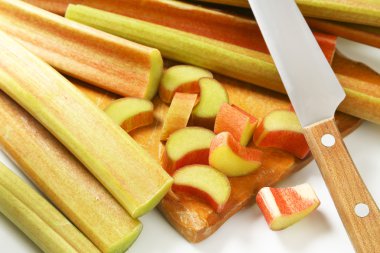 ayrıntı taze ravent saplarını