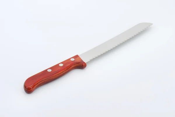 Wood handle bread knife — Stock Photo, Image