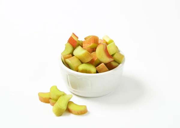 Chopped fresh rhubarb — Stock Photo, Image