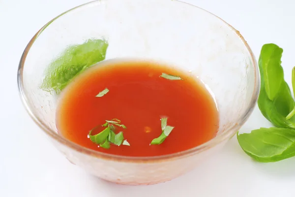 Pomidor sałatka sos — Zdjęcie stockowe
