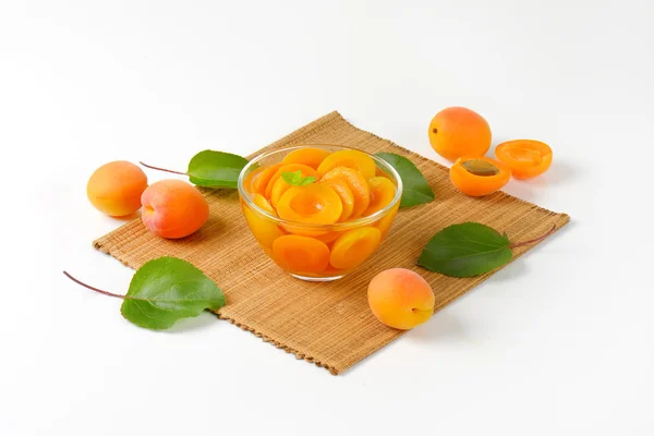 Bowl of apricot compote — Stock Photo, Image