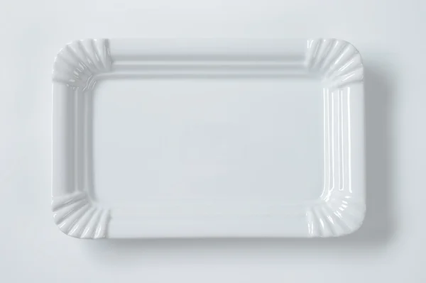 White rectangular plate — Stock Photo, Image