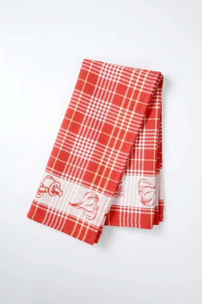 Red and white dish towel — Stock Photo, Image