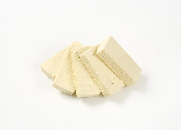 Slices of plain firm tofu — Stock Photo, Image