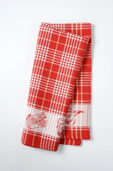 Red and white dish towel — Stock Photo, Image