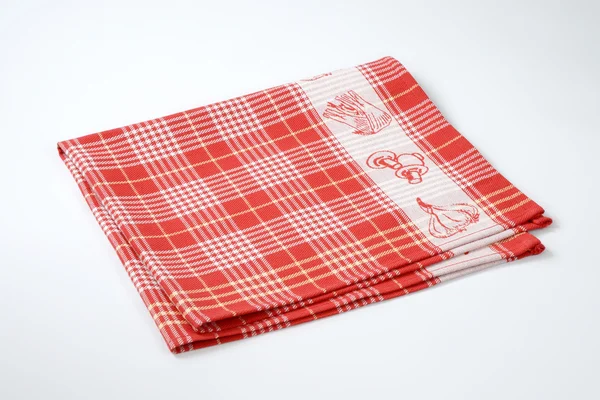 Κόκκινο και άσπρο πιάτο πετσέτα — Φωτογραφία Αρχείου
