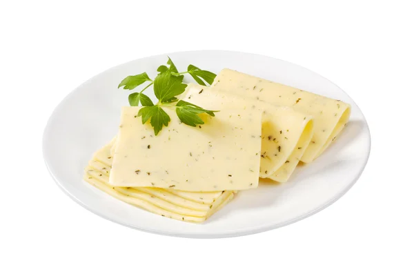 Dünne Scheiben Käse — Stockfoto