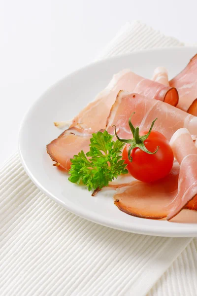 Thin slices of Black Forest ham — Stock Photo, Image