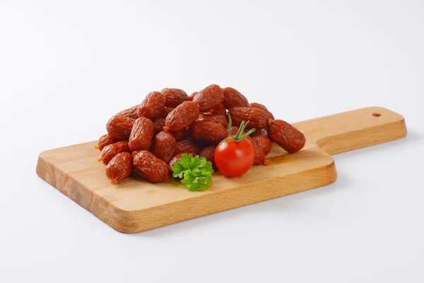 Mini dry Polish sausages — Stock Photo, Image