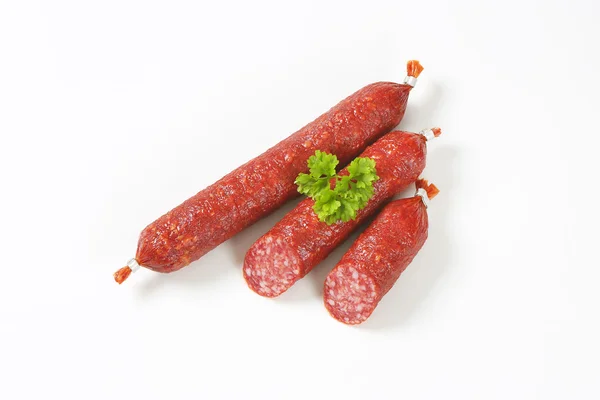 Lufttorkad salami korv — Stockfoto