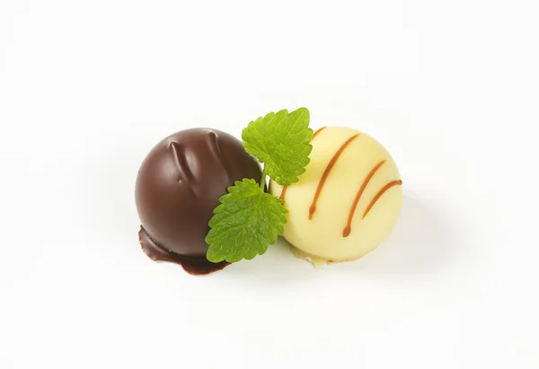 Pralinés de chocolate belga — Fotografia de Stock