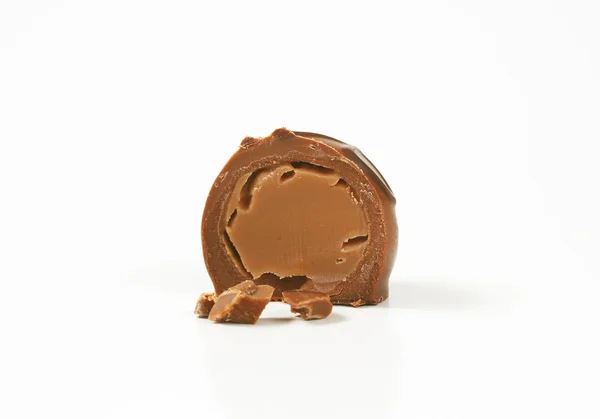 Helft van een Chocolade praline — Stockfoto