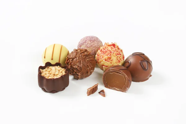 Assorted chocolate pralines — Stock Photo, Image