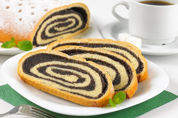 Sliced poppy seed roll — Stock Photo, Image