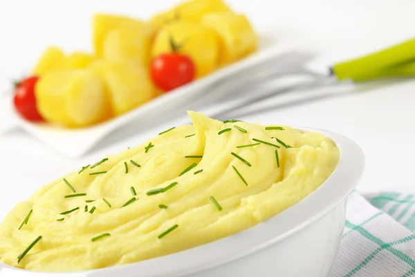 Mashed potatoes with chives — Stock Photo, Image