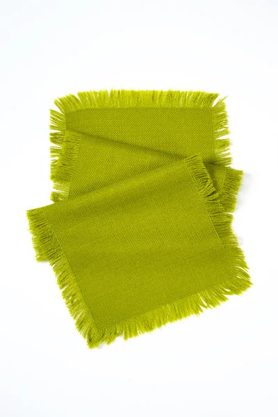 Fringed green table runner — Stock Photo, Image