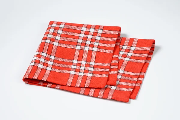 Checked red and white napkin — Stock Photo, Image