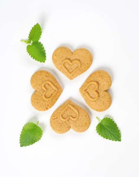 Biscoitos em forma de coração — Fotografia de Stock