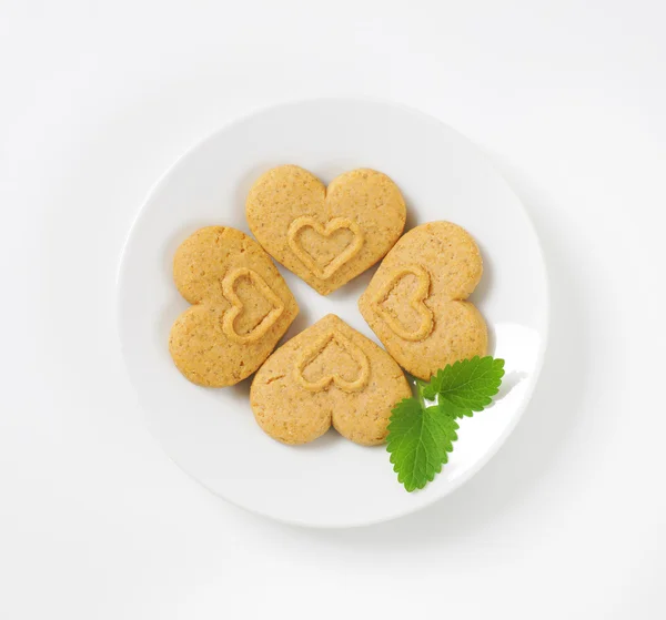 Biscoitos em forma de coração — Fotografia de Stock