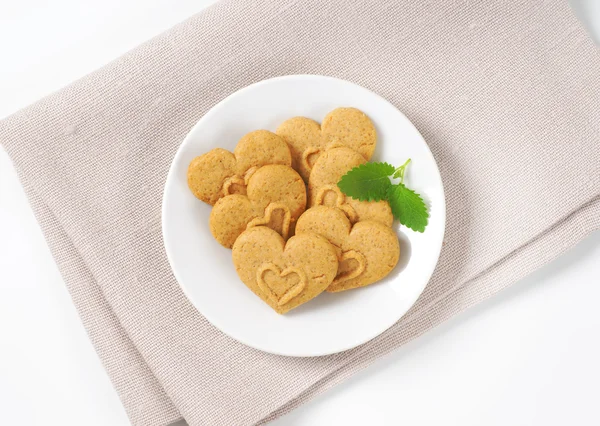 Biscoitos em forma de coração — Fotografia de Stock