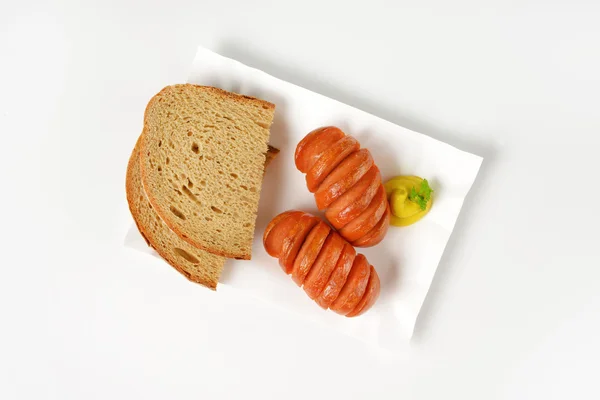 Salsicce e pane — Foto Stock