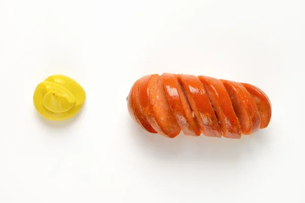 Salsiccia arrosto e senape — Foto Stock
