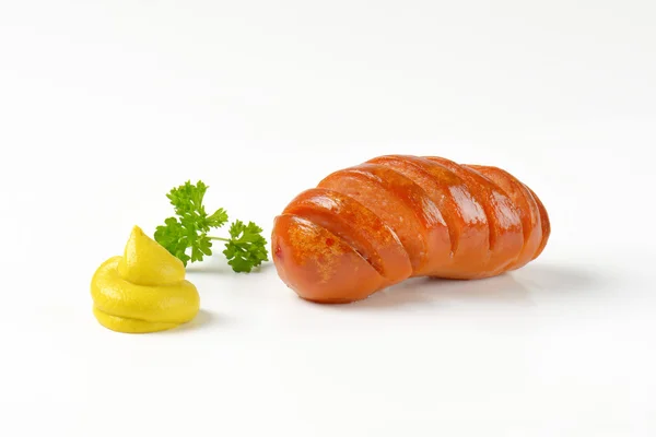 Salsiccia arrosto e senape — Foto Stock