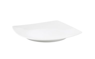 Beyaz kare yemek tabağı