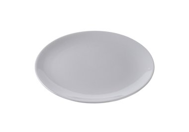 Yuvarlak düz gri yemek tabağı