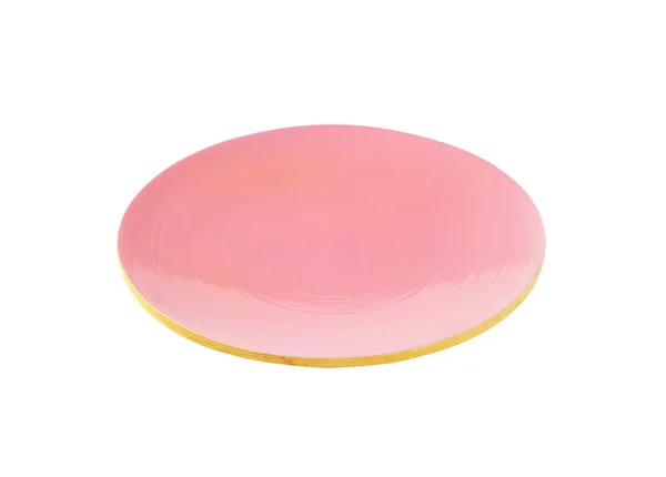 Round pink plate — Stock Photo, Image