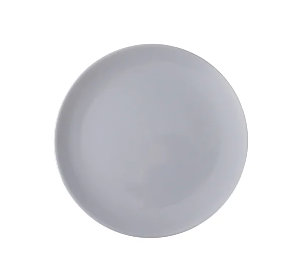 Round flat gray dinner plate — Stock Photo, Image