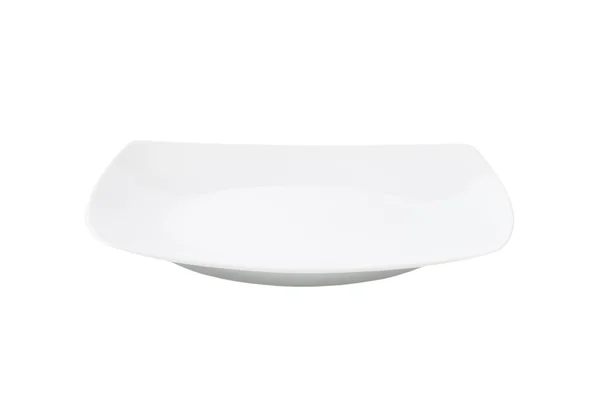 Fehér szögletes tányér — Stock Fotó