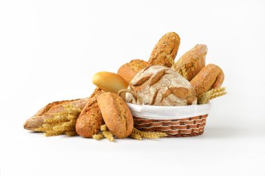 çeşitli ekmek ve rulolar