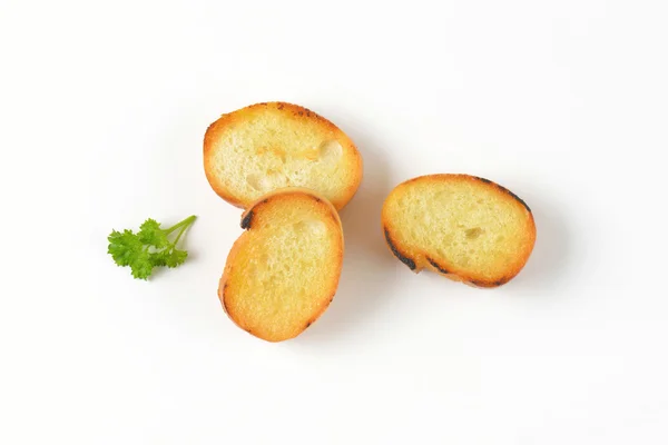 Pan fried bread slices — Stock Photo, Image