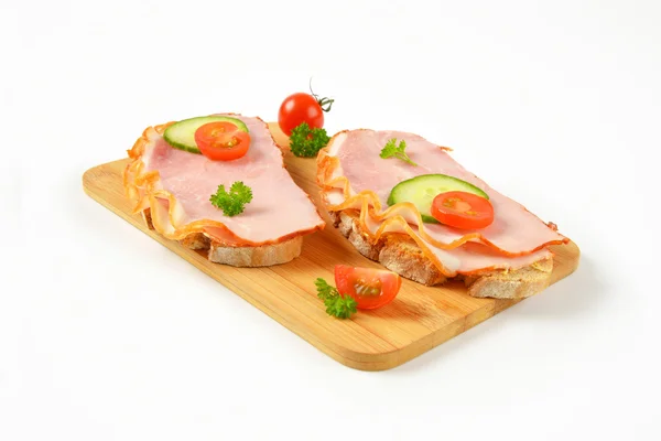 Panini al prosciutto faccia aperta — Foto Stock