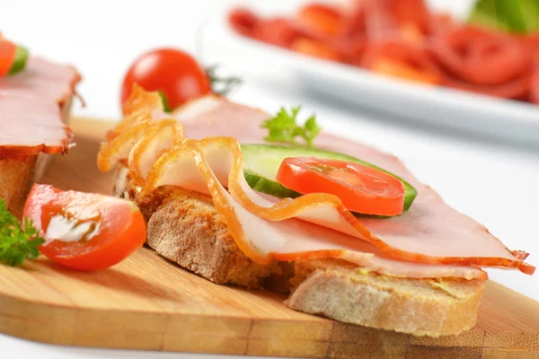 Open faced sandwich — Stock Photo, Image