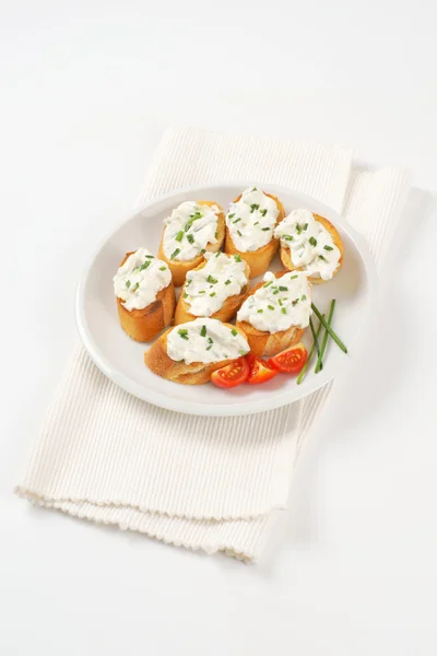 Cheese toast canapes — Stock Photo, Image