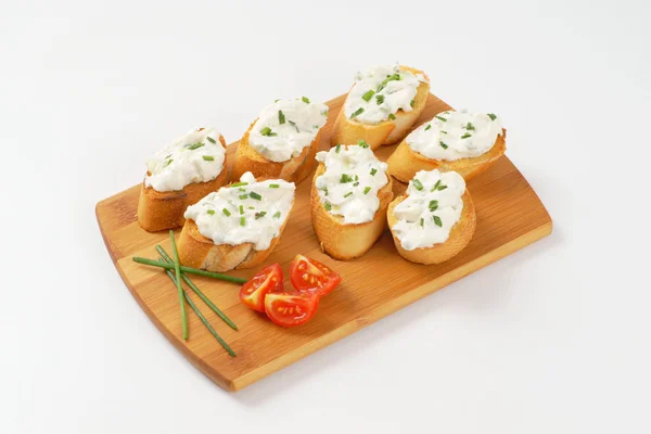 Cheese toast canapes — Stok Foto