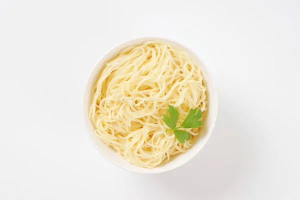 Bowl of cooked noodles — Stock Photo, Image