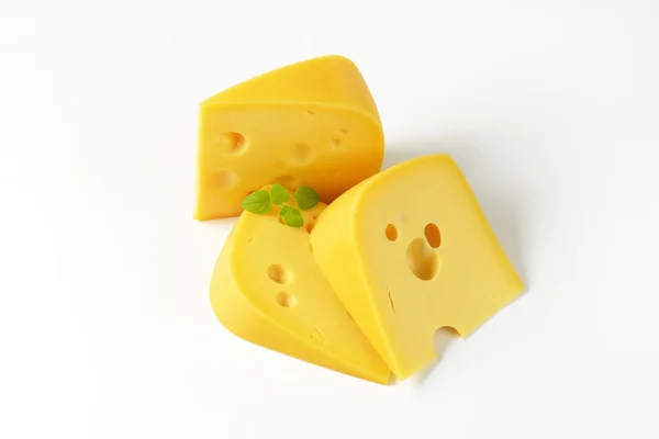 Wedges of Swiss cheese — Stock Photo, Image