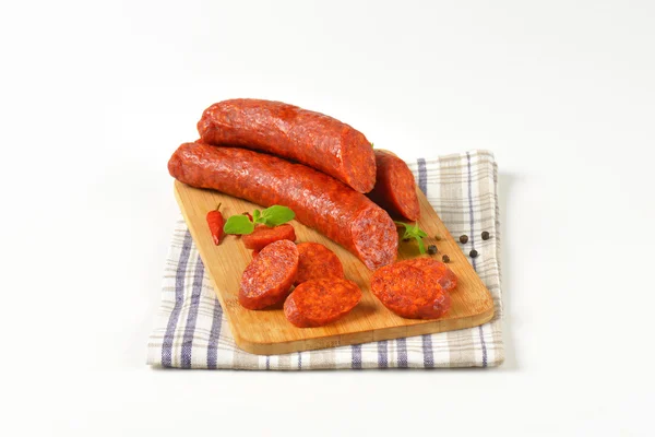 Hungarian Csabai Sausages — Stock Photo, Image