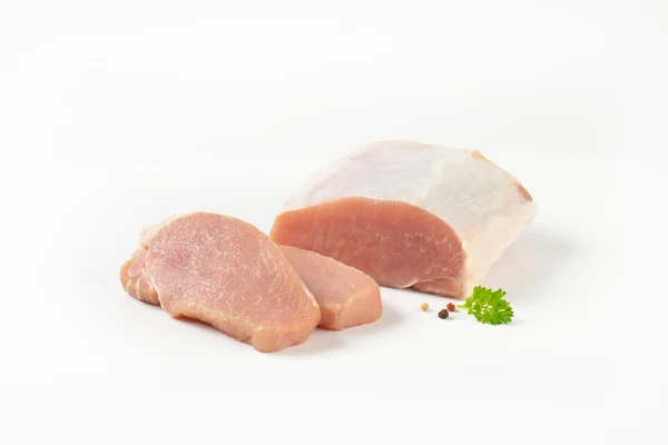 Lombo di maiale disossato crudo — Foto Stock