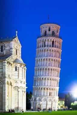 Leaning Tower of Pisa at dusk clipart