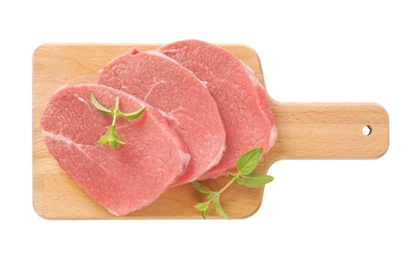 Raw pork loin chops — Stock Photo, Image